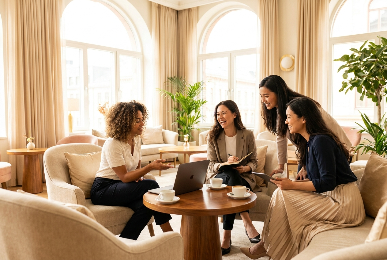 Women collaborating and learning together